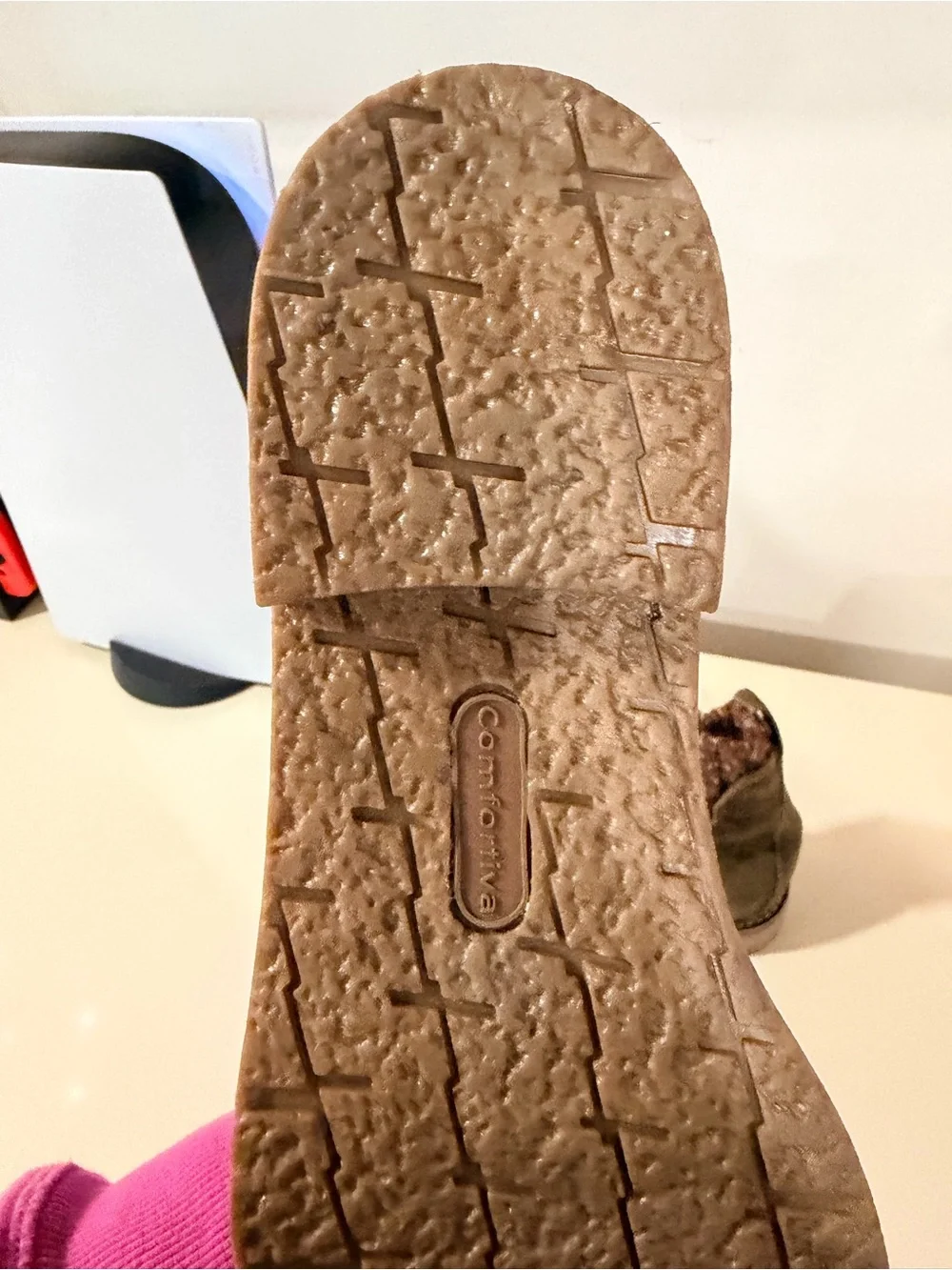 Comfortiva Olive Suede Ankle Bootie with Knit Cuff